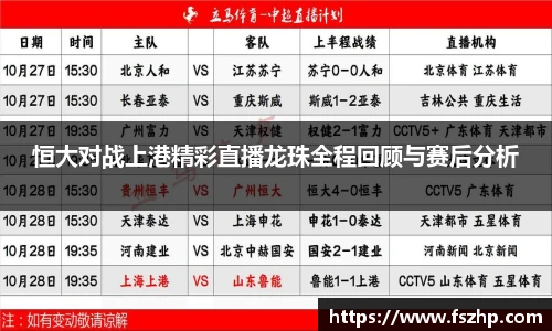 恒大对战上港精彩直播龙珠全程回顾与赛后分析